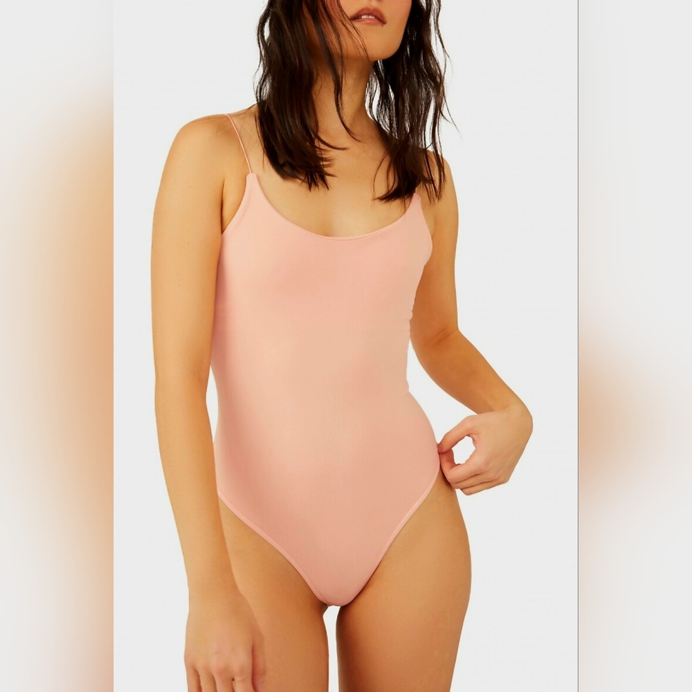 NWOT American Threads Mauve Bodysuit with Spaghetti Straps, Size Small